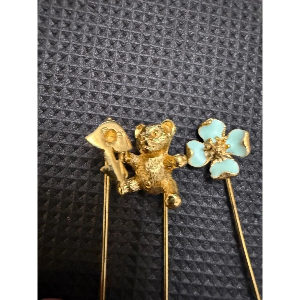 Vintage Hat Pins set. Gold tone. READ